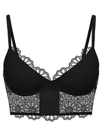 Sexy Tee Daisy Eyelet Wireless Push-Up Bra Top