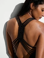 Archives Beach Macrame One-Piece Swimsuit