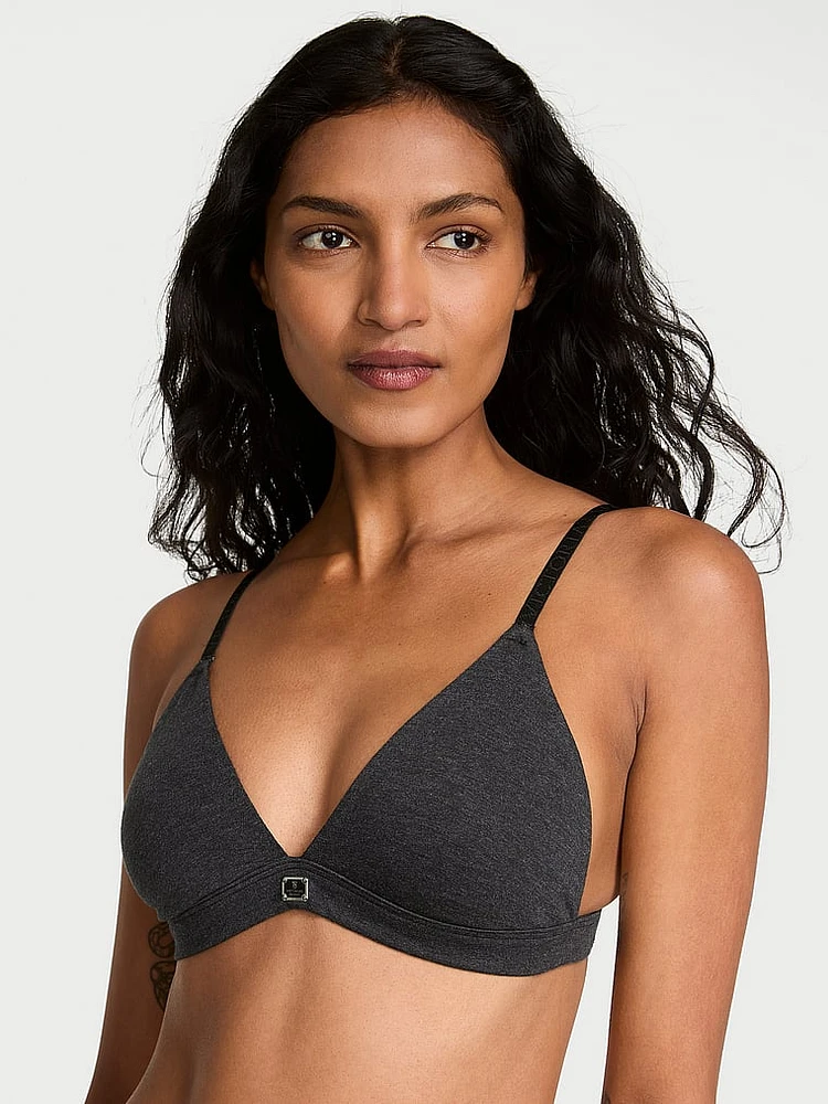 Cotton Logo Hardware Triangle Bralette