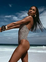 Orb "C" Print One-Piece Swimsuit