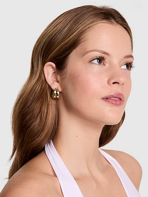 Small Gold Twisted Hoop Earrings