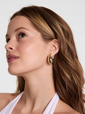 Large Gold Teardrop Earrings