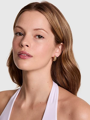 Small Gold Braided Hoop Earrings