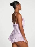 Silky Flutter Ruffled Cami & Shorts Set