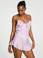 Silky Flutter Ruffled Cami & Shorts Set
