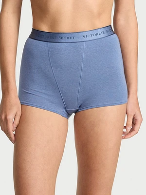 Logo Lace High-Waist Boyshort Panty