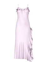 Silky Flutter Ruffled Long Slip