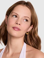 Small Gold Beaded Ball Hoop Earrings
