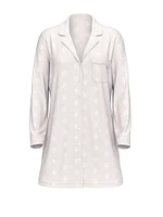 Modal Soft Eyelet Button-Front Sleepshirt