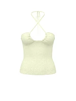 Floral Jacquard Halter Top