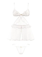 Peony Bridal Ruffled Babydoll Set