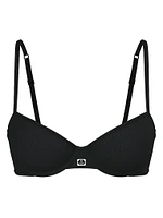 Cotton Logo Hardware Unlined Demi Bra