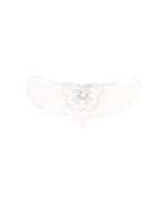 Peony Embroidery Bridal Pearl Strand V-String Panty