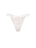 Peony Embroidery Bridal Strappy Thong Panty