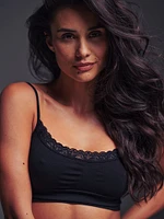 Lace-Trim Scoop Neck Bralette