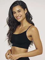 Lace-Trim Scoop Neck Bralette