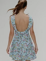 Emilia Satin Floral Mini Dress