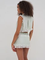 Mint Twist Jacquard Top