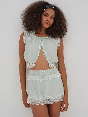 Mint Twist Jacquard Top