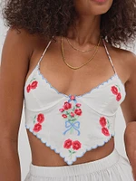Forget Me Not Embroidery Bra Top