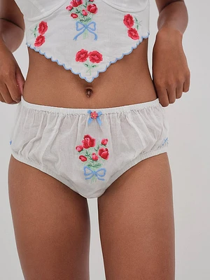 Forget Me Not Embroidery Bloomer Panty
