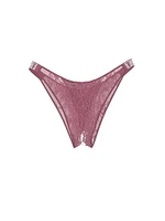 Scattered Shine Strap Crotchless Brazilian Panty