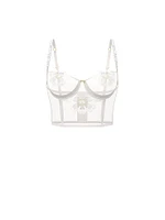 Peony Embroidery Corset Top