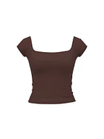 Base Stretch Cap-Sleeve Tee