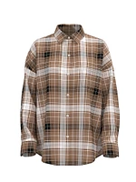 Modal-Cotton Button-Front Sleepshirt