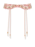 Floral Heart Embroidery Garter Belt