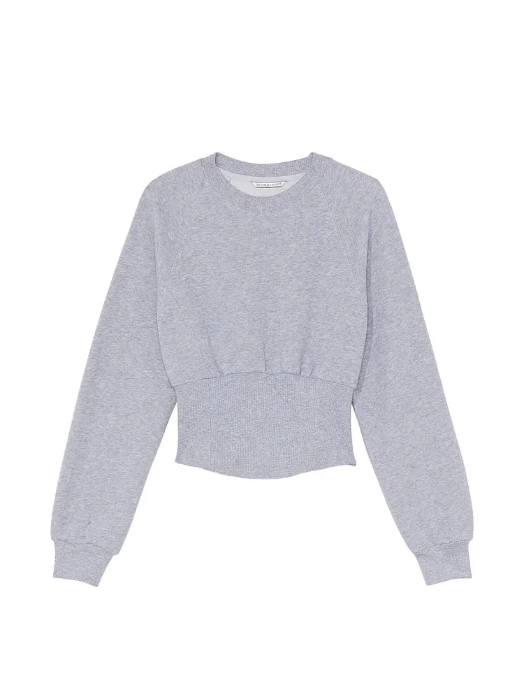 Cotton Fleece Corset Crewneck