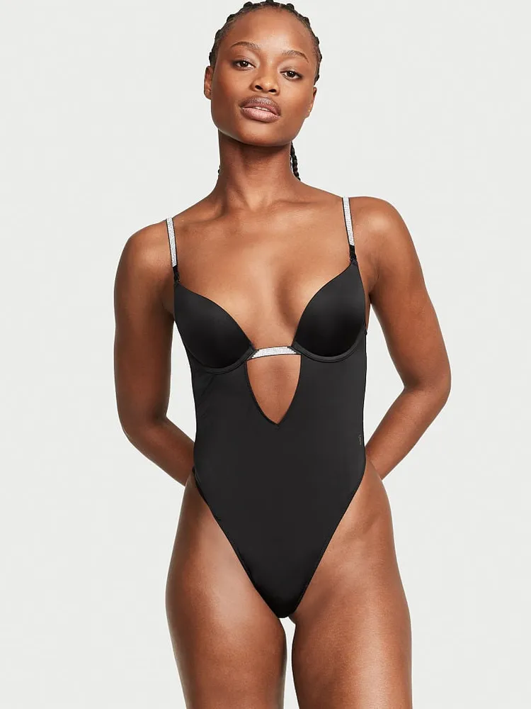 Open Plunge Convertible Shine Bodysuit