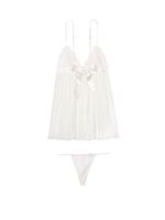 Daisy Chain Embroidery Pleated Babydoll Set