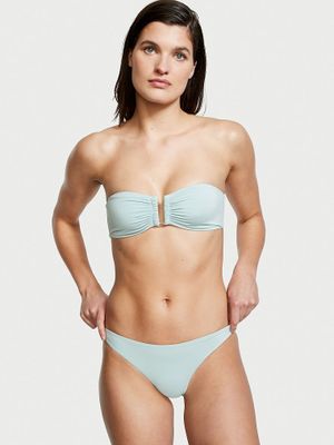 Mix-and-Match Ribbed Bandeau Bikini Top