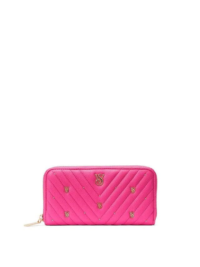 Victoria's Secret V-quilt zipper keychain pouch wallet