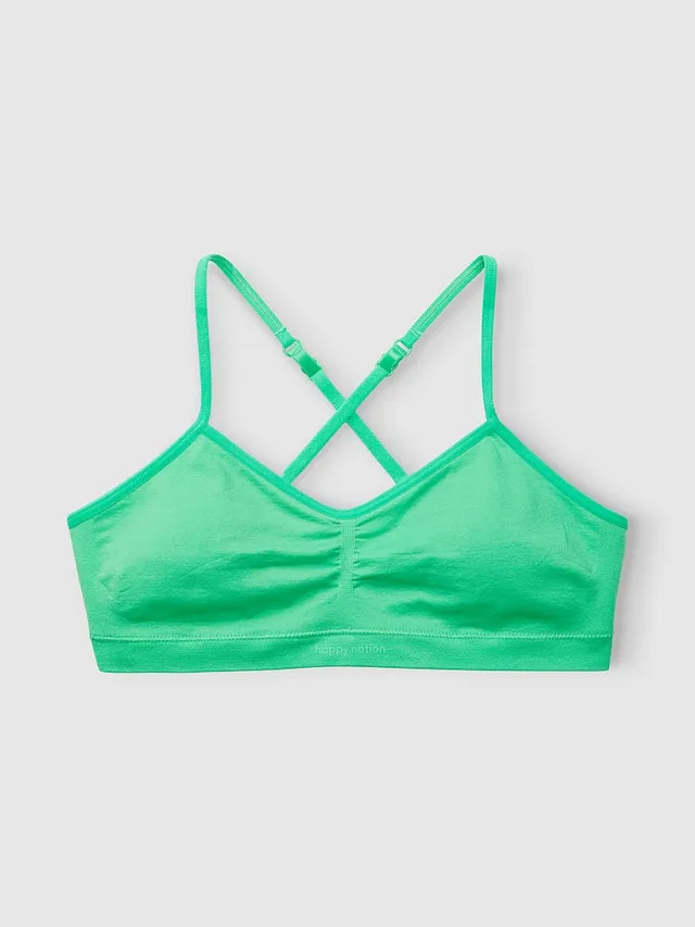 Forever 21 Women's Ruched Drawstring Sports Bra in Tea, XS