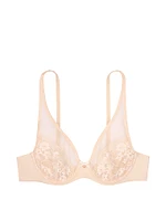 Unlined Mesh & Lace Demi Bra