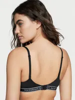 Pointelle Logo Lightly Lined Demi Bra