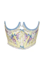 Lavender Meadows Embroidery Corset Top