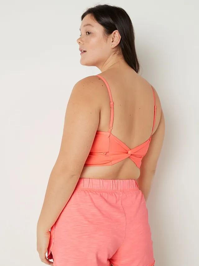 Pink Soft Ultimate Lightly Lined Square-Neck Sports Bra