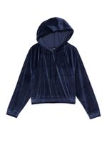 Ribbed Velour Pullover Hoodie