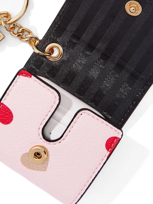 Victoria's Secret foldable keychain wallet in Signature Stripe