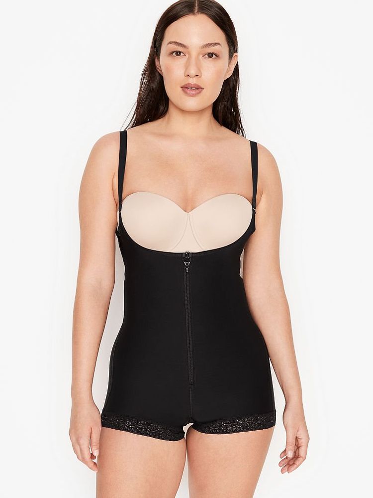 Leonisa Shapewear Open Bust Firm Compression Body Shaper Boyshort