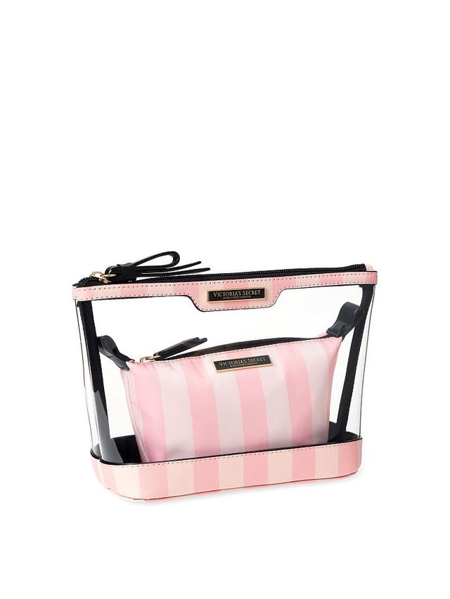 Victoria's Secret, Bags, Victorias Secret Chevron Clear Pink Tote Bag