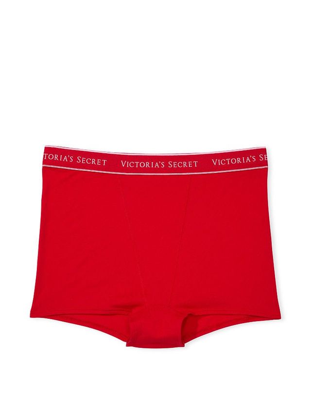 Logo Cotton High-Waist Boyshort Panty