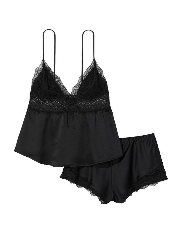 Vs Satin Plunge Lace Inset Slip