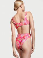 Tie-Front High-Rise Cheeky Bikini Bottom