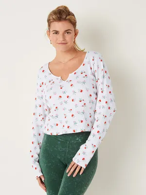 Cropped Thermal Long- Sleeve Top