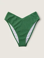 Crinkle High-Waist Cheeky Bikini Bottom