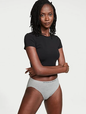 Seamless Lace-Trim High-Leg Brief Panty